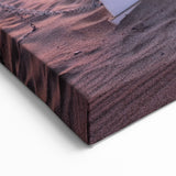 New Jersey Beach Art – Sunset Over Sand and Boat Scenic Photography