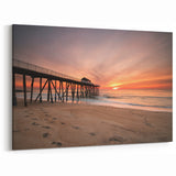 New Jersey Beach Art – Scenic Sunset Over Pier and Sandy Shore Photography