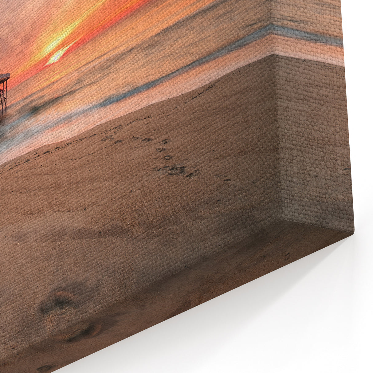 New Jersey Beach Art – Scenic Sunset Over Pier and Sandy Shore Photography