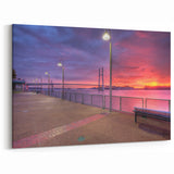 Mississippi River Art - Vibrant Sunset Bridge Canvas Prints