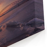 Mississippi River Art - Winter Bridge Sunset Canvas Prints