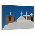 Taos Paintings – Traditional Adobe Church with Crosses New Mexico Art