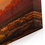 New Mexico Wall Art – Full Moon over Organ Mountains in Sunset Landscape