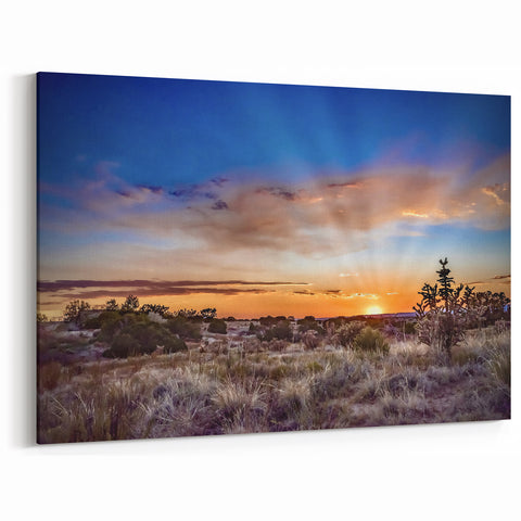 New Mexico Scenic Art – Beautiful Albuquerque Desert Sunset Landscape