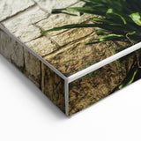 Rustic Stone Wall with Greenery Wall Art – Farmhouse Decor with Natural Charm