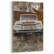 Rustic Wall Art: Vintage Abandoned Truck in Autumn Scene