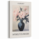 Electric Floral Art with 'Buy Myself Flowers' Text | Modern Wall Decor