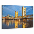 Sacramento Tower Bridge and Skyline – Riverfront Cityscape Wall Art
