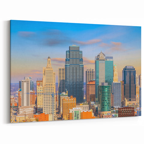 Kansas City Downtown Artwork - Vibrant Missouri Cityscape Canvas Print