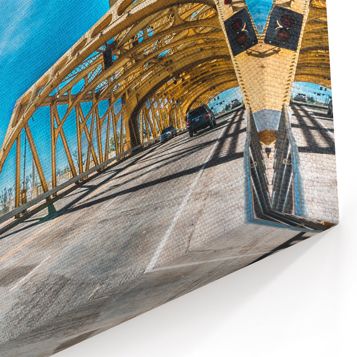 Sacramento Tower Bridge Under the Sun – Vibrant Cityscape Wall Art