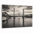Black and White Sacramento Tower Bridge – Timeless Cityscape Wall Art