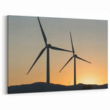 Wind Turbines at Sunset – Serene Landscape Wall Art for Modern Decor