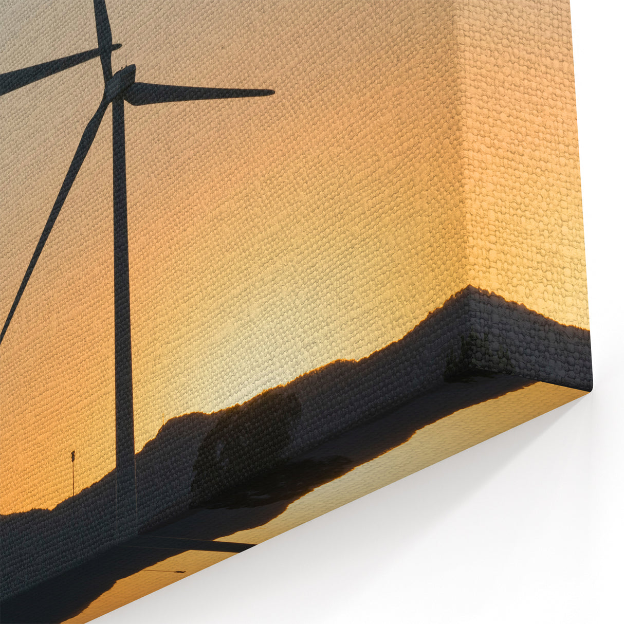 Wind Turbines at Sunset – Serene Landscape Wall Art for Modern Decor
