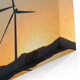 Wind Turbines at Sunset – Serene Landscape Wall Art for Modern Decor