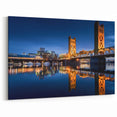 Sacramento Night Skyline – Tower Bridge and River Reflection Wall Art