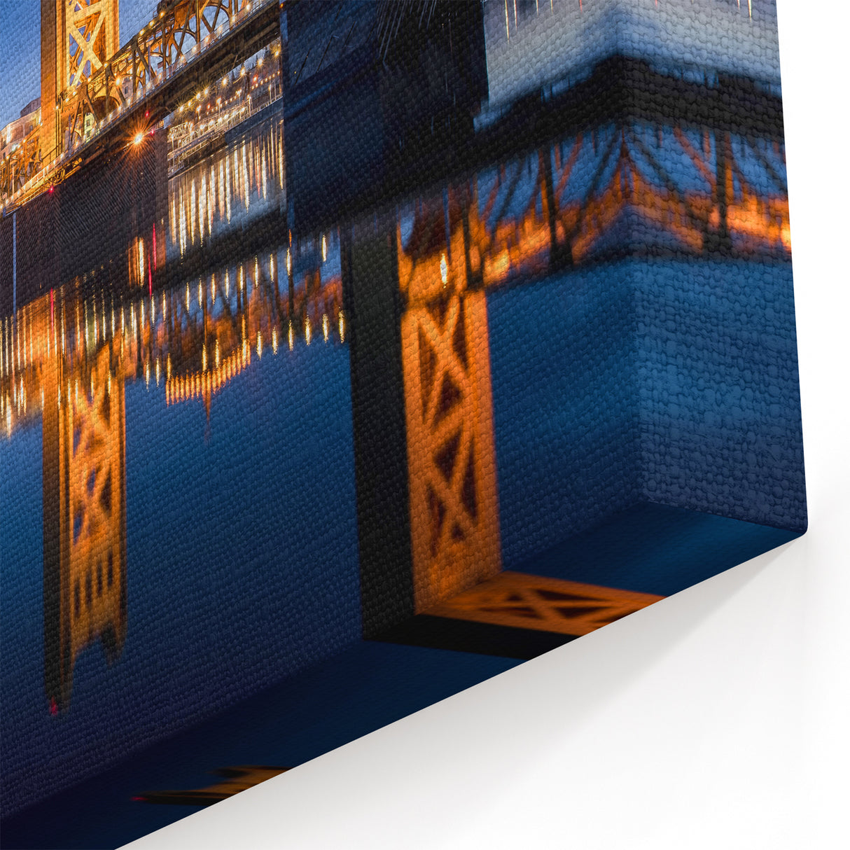 Sacramento Night Skyline – Tower Bridge and River Reflection Wall Art