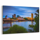 Sacramento Waterfront Skyline – Tower Bridge with Ferris Wheel Wall Art