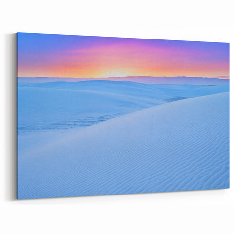 White Sand Dunes Art Print - Stunning Sunset Over Desert Landscape