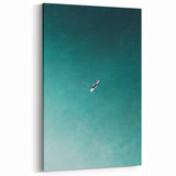 Calm Ocean Wall Art – Surfer on Tranquil Waters Coastal-Themed Print