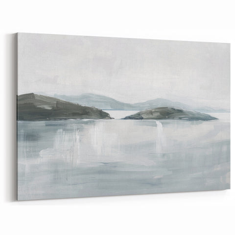 Minimalist Coastal Landscape Wall Art – Serene Seaside Ocean Print