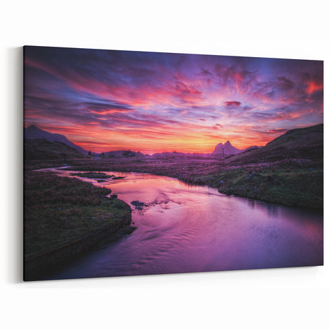 Scenic Scotland Prints - Vibrant Sunset Over Scottish Highlands