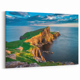 Scotland Canvas Art - Neist Point Lighthouse at Golden Hour