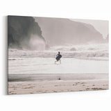 Beach Day Coastal Wall Art – Child Running by Ocean Waves Print