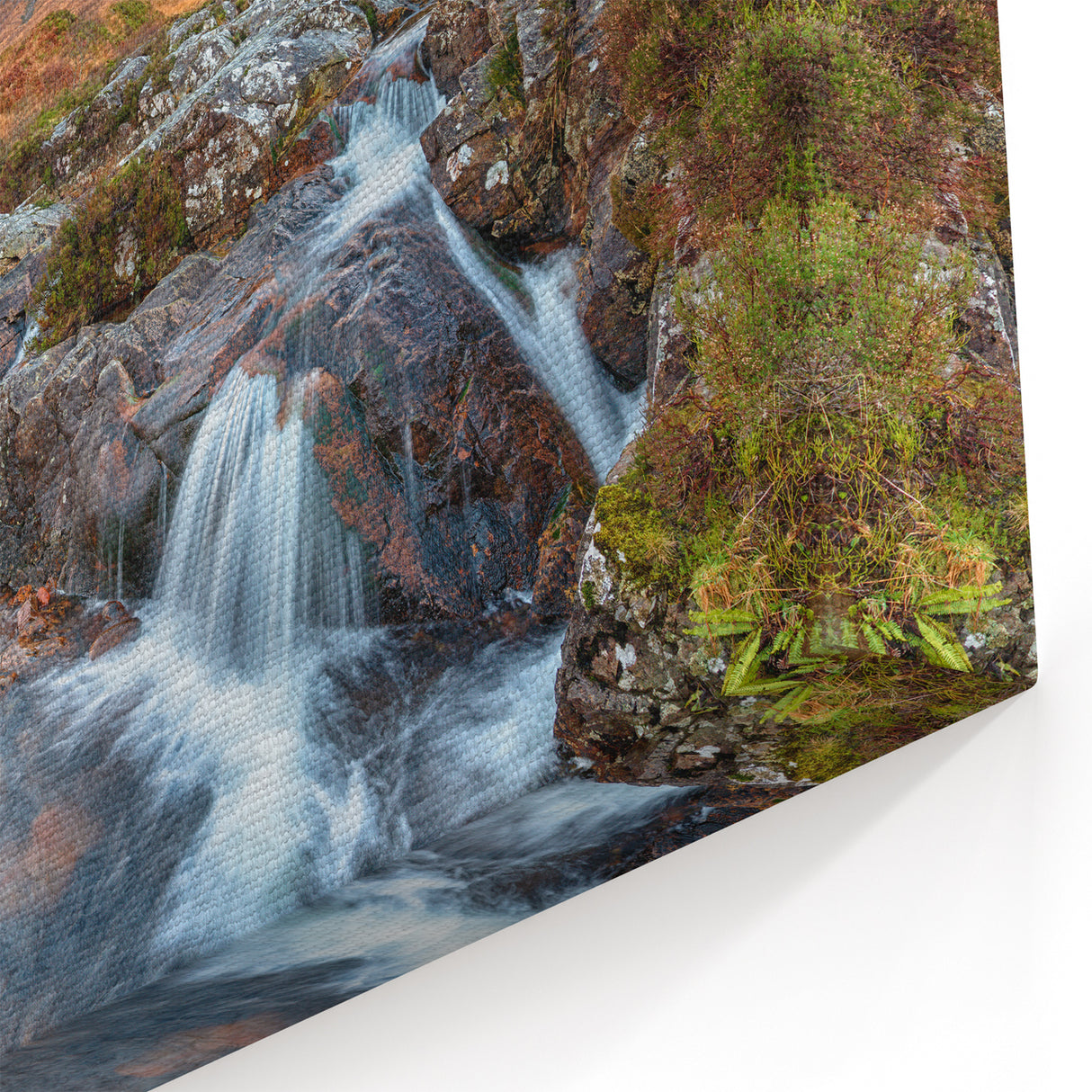 Scottish Landscape Art - Waterfall and Buachaille Etive Mòr in Glencoe