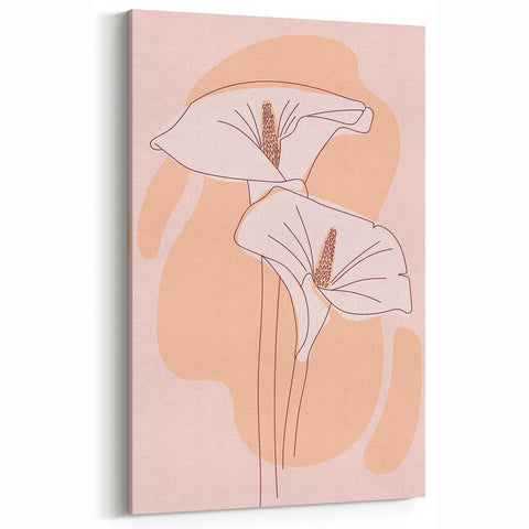 Bohemian Wall Art - Soft Floral Boho Decor Canvas for Serene Spaces