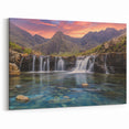Scotland Wall Art – Captivating Waterfall and Mountain Landscape Print