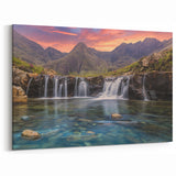 Scotland Wall Art – Captivating Waterfall and Mountain Landscape Print