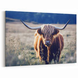 Scotland Wall Art – Majestic Highland Cow in Scenic Field Print