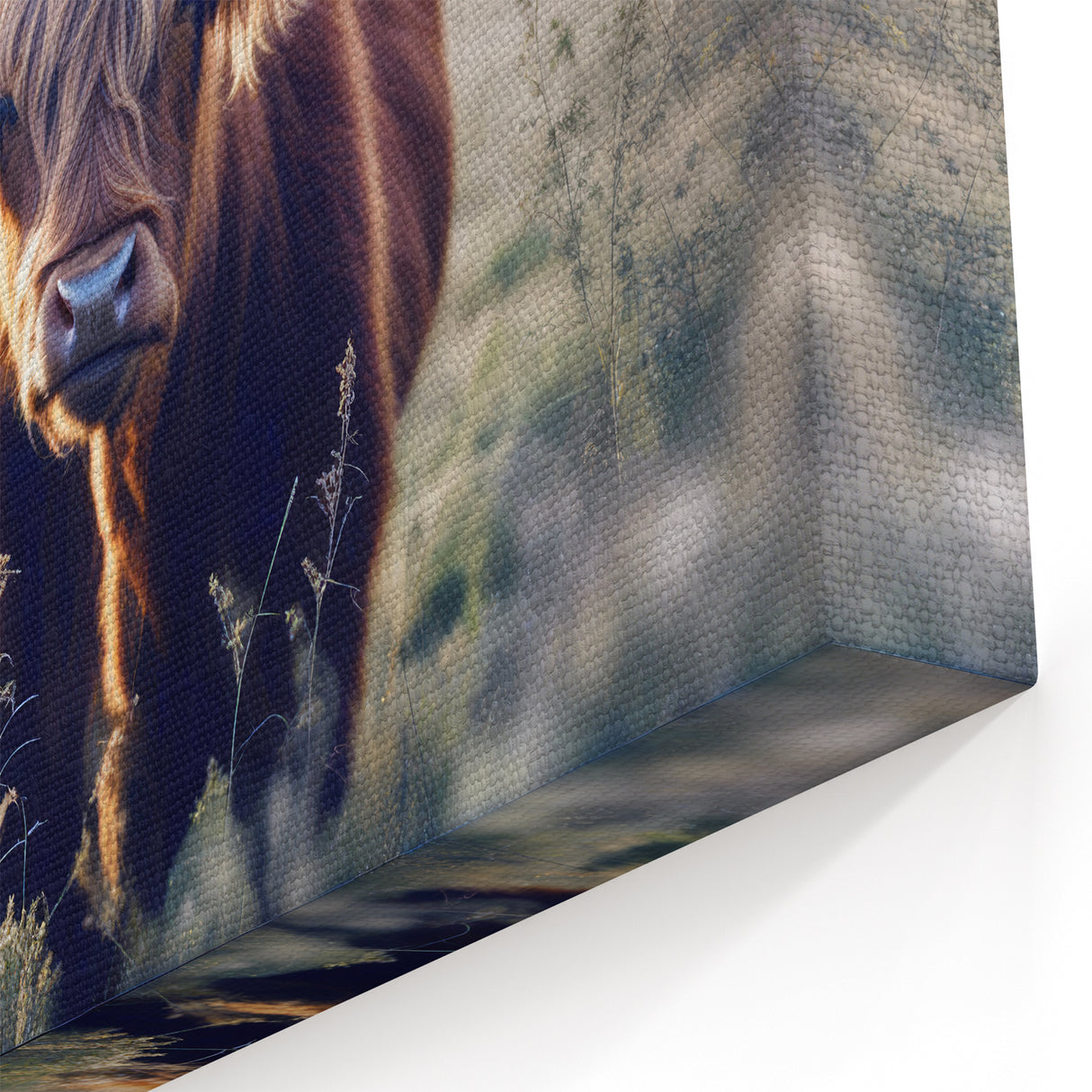 Scotland Wall Art – Majestic Highland Cow in Scenic Field Print