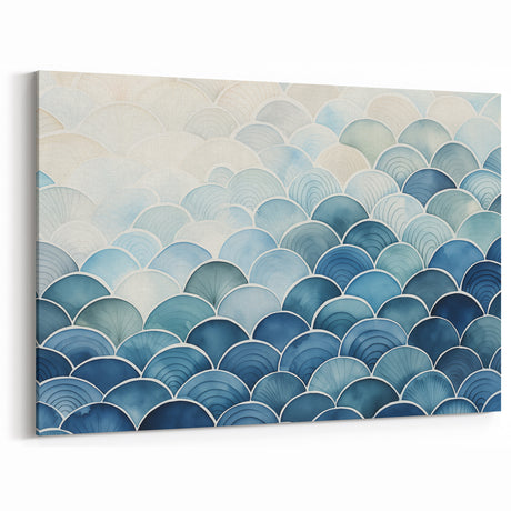 Abstract Coastal Wave Pattern Wall Art – Ocean-Themed Blue Print