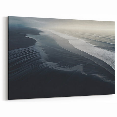 Dark Coastal Beach Wall Art – Moody Ocean Waves Seaside Print