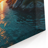 Sunset River Valley Wall Art – Vibrant Coastal Landscape Nature Print