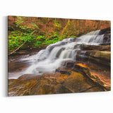 Adirondacks Landscape Prints – Flowing Waterfall in Forest Nature Scene