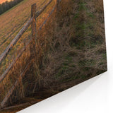 Adirondacks Wall Decor – Rustic Sunset Over Field with Wooden Fence