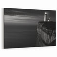 Coastal Wall Art: Black & White Lighthouse Nautical Seaside Print