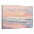 Coastal Wall Art: Pastel Sunset Ocean Waves Beach-Themed Print