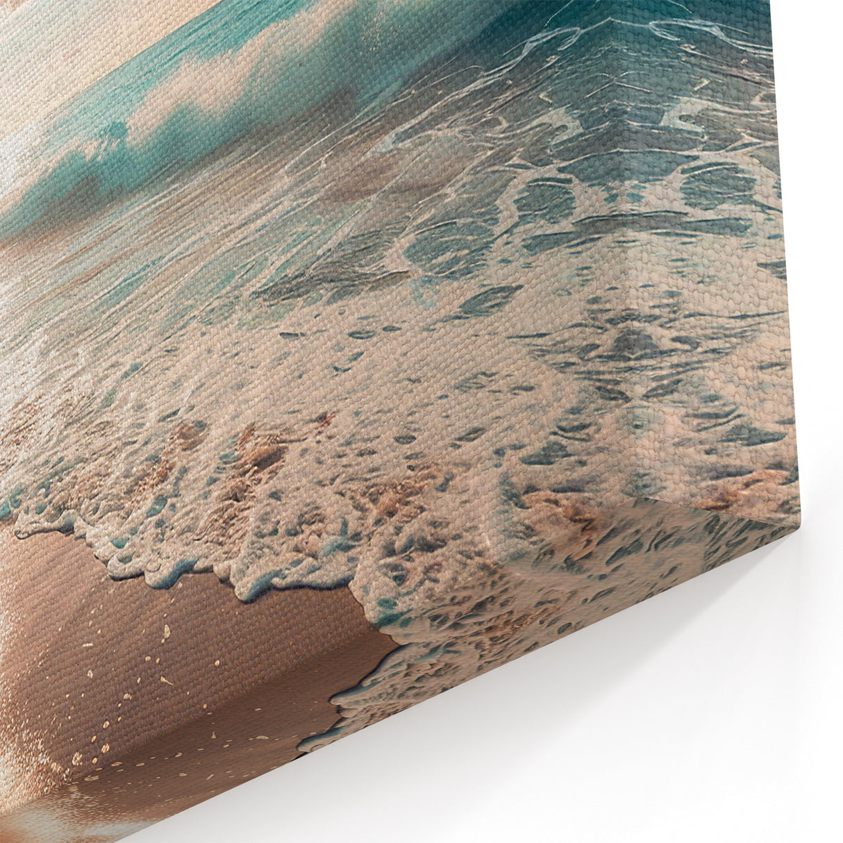 Coastal Wall Art: Vibrant Sunlit Ocean Waves Beach-Themed Canvas