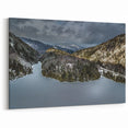 Adirondacks Wall Art – Majestic Winter Mountain Landscape with Frozen River