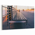 Coney Island Boardwalk Bench at Sunset - New York Seaside Wall Art