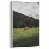 Rustic Wall Art - Horse Grazing in Mountain Valley, Farmhouse Decor Print