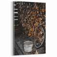 Rustic Wall Art - Stacked Firewood and Old Bucket, Farmhouse Decor Print