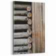 Rustic Wall Art - Weathered Log Cabin Wall Detail, Farmhouse Decor Print