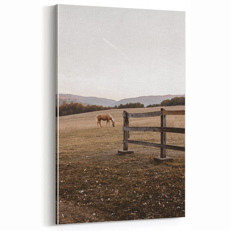 Rustic Wall Art - Tranquil Farmhouse Horse Pasture for Vintage Decor