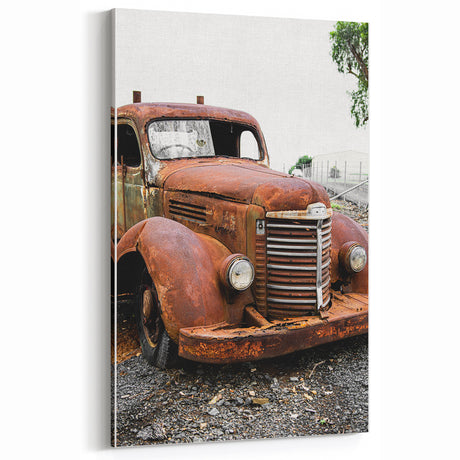 Rustic Wall Art - Vintage Rusted Truck for Farmhouse Industrial Decor