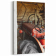 Rustic Wall Art - Vintage Red Tractor in Barn for Farmhouse Charm