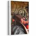 Rustic Wall Art - Vintage Red Tractor in Barn for Farmhouse Charm